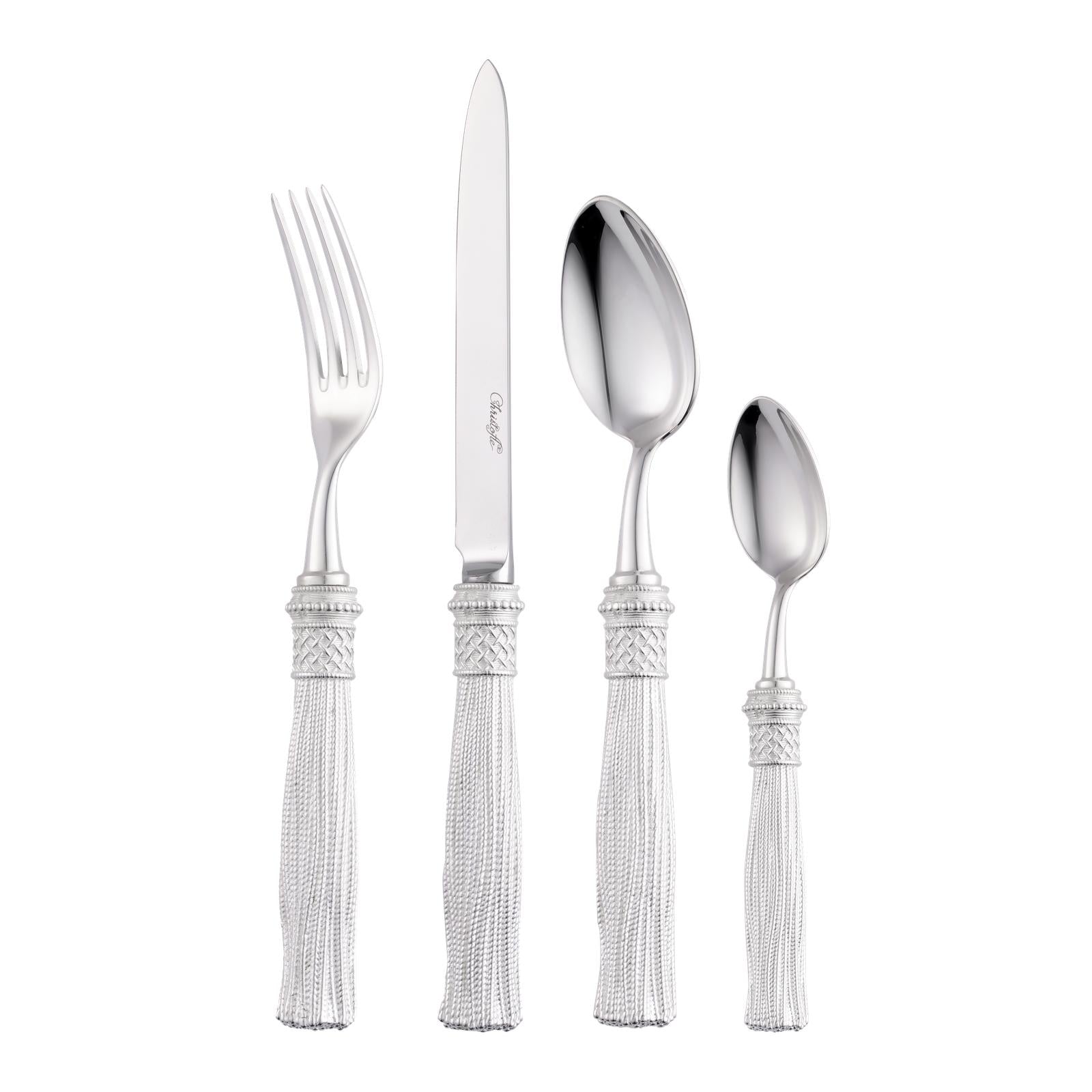 Christofle Pompon Silver Plated 4-Piece Place Setting