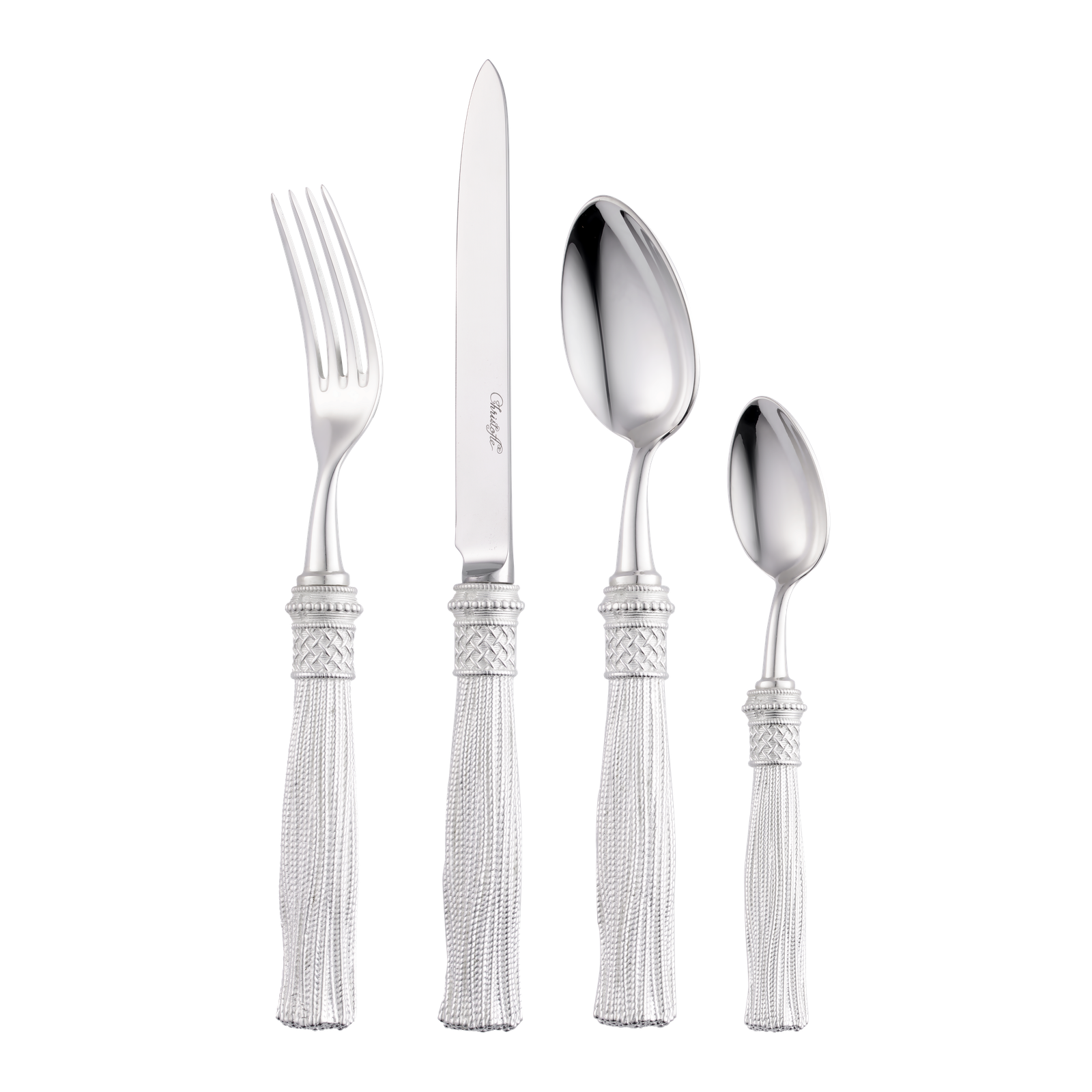Christofle Pompon Silver Plated 4-Piece Place Setting