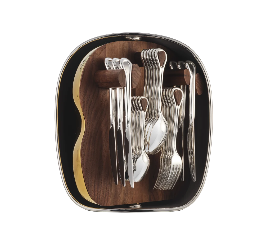 Christofle Carrousel Two-Tone Shell Silver-Plated 24-Piece Flatware Set