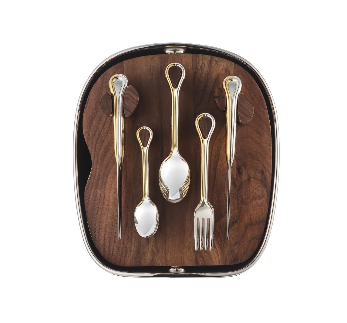 Christofle Carrousel Two-Tone Shell Silver-Plated 24-Piece Flatware Set