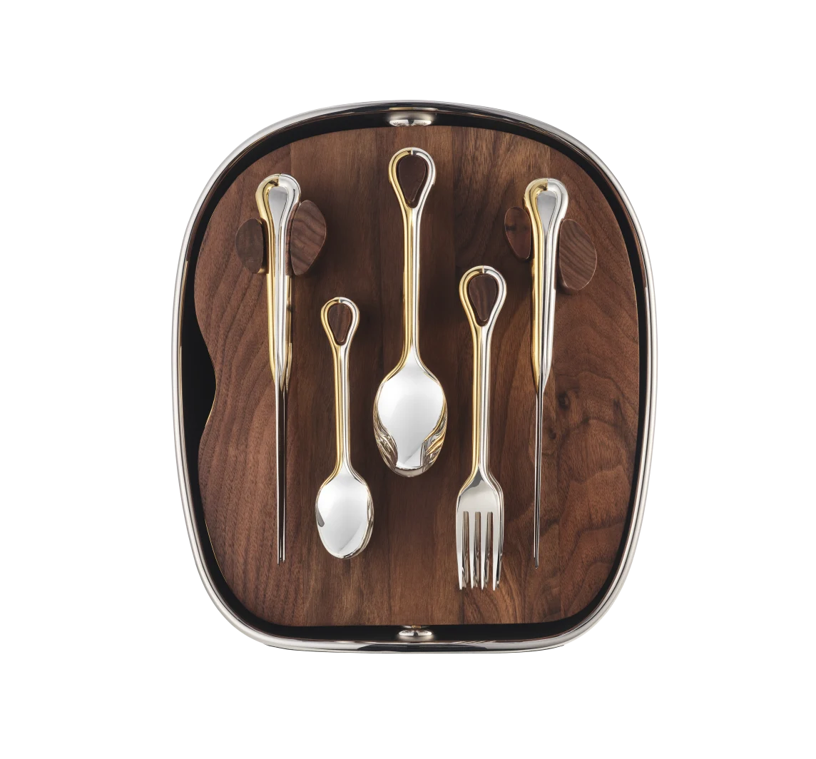 Christofle Carrousel Two-Tone Shell Silver-Plated 24-Piece Flatware Set