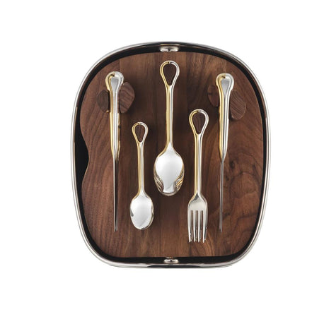 Christofle Carrousel Two-Tone Shell Silver-Plated 24-Piece Flatware Set