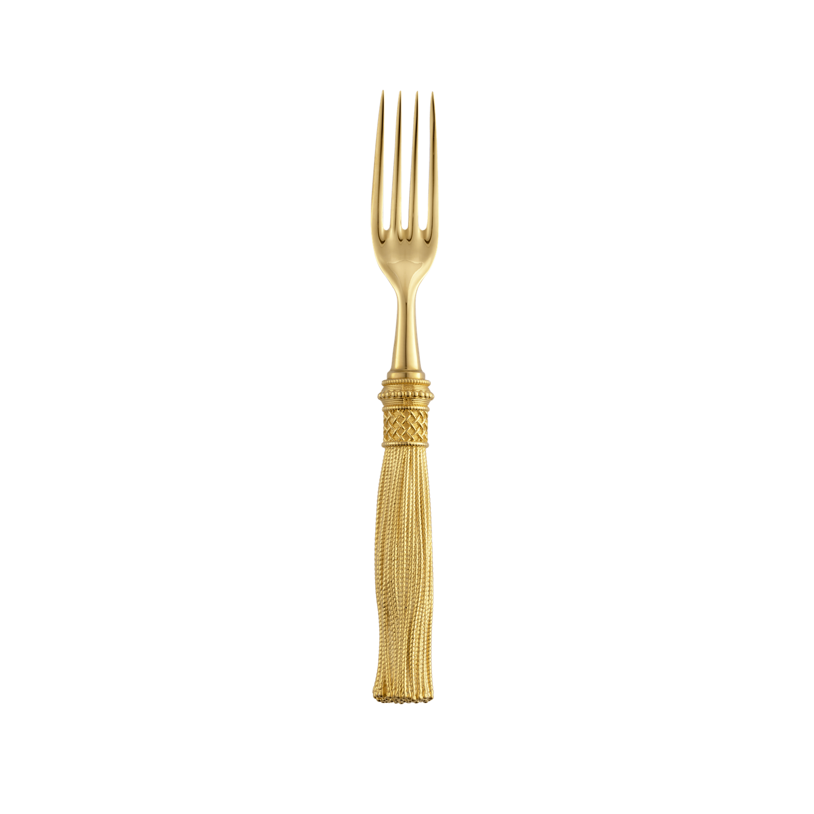 Christofle Pompon Silver Plated Gilded 4-Piece Cutlery Set