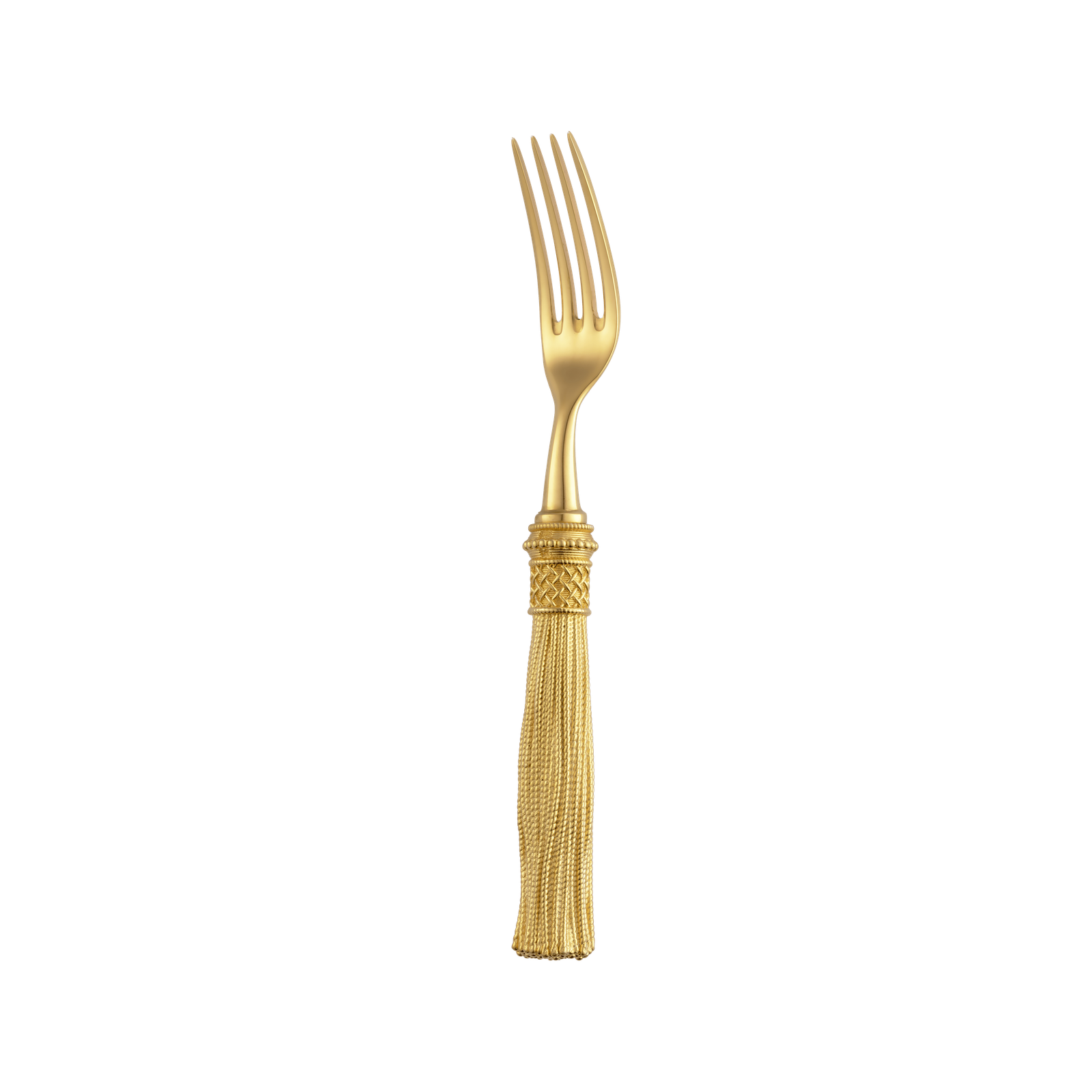 Christofle Pompon Silver Plated Gilded 4-Piece Cutlery Set