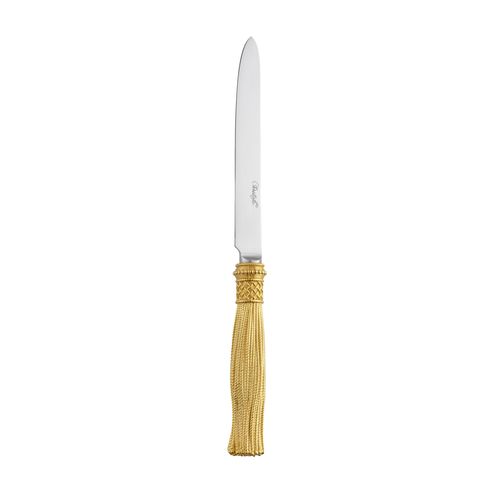 Christofle Pompon Silver Plated Gilded 4-Piece Cutlery Set