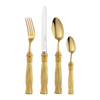 Christofle Pompon Silver Plated Gilded 4-Piece Cutlery Set