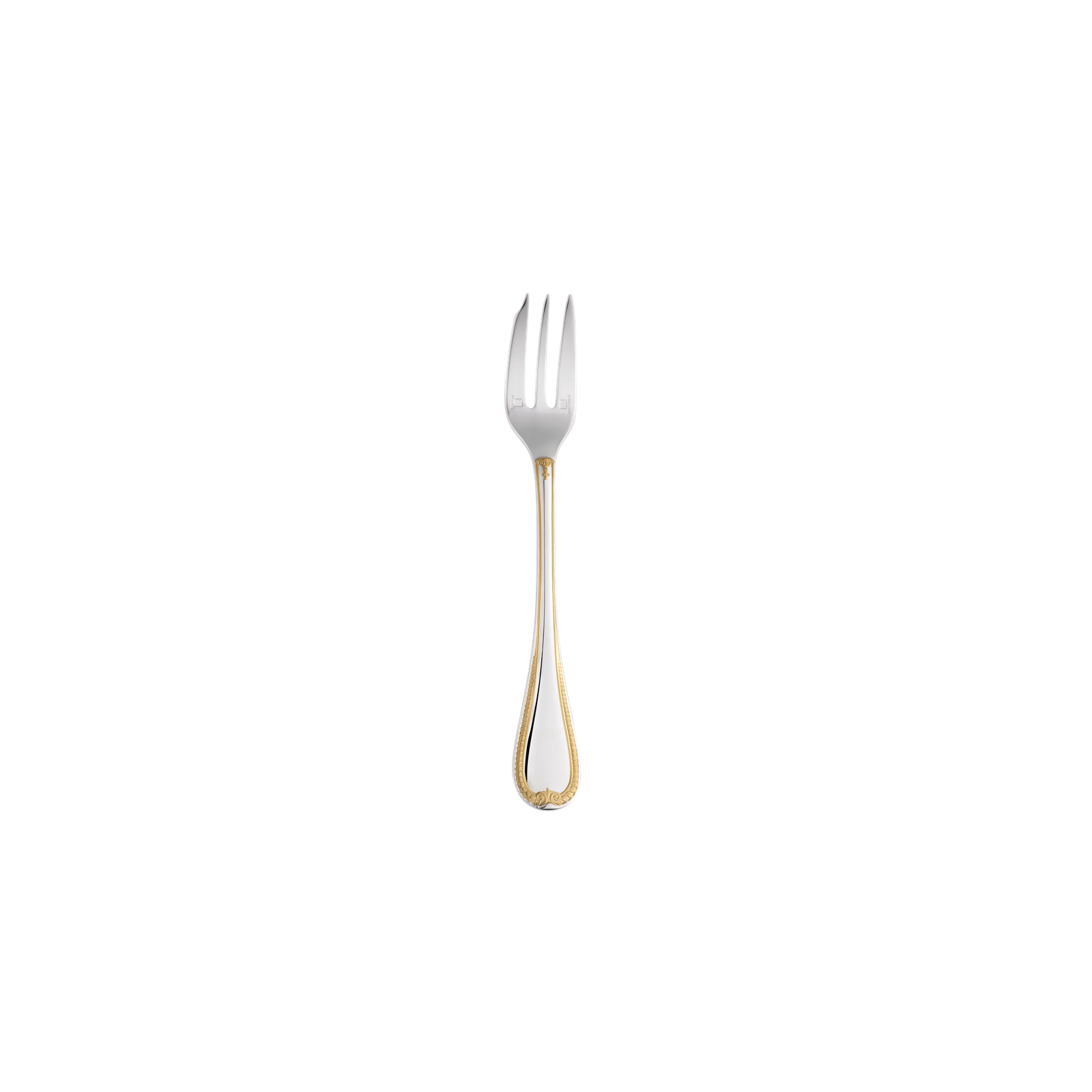 Christofle Malmaison Silver Plated Gold Accents Cake Fork