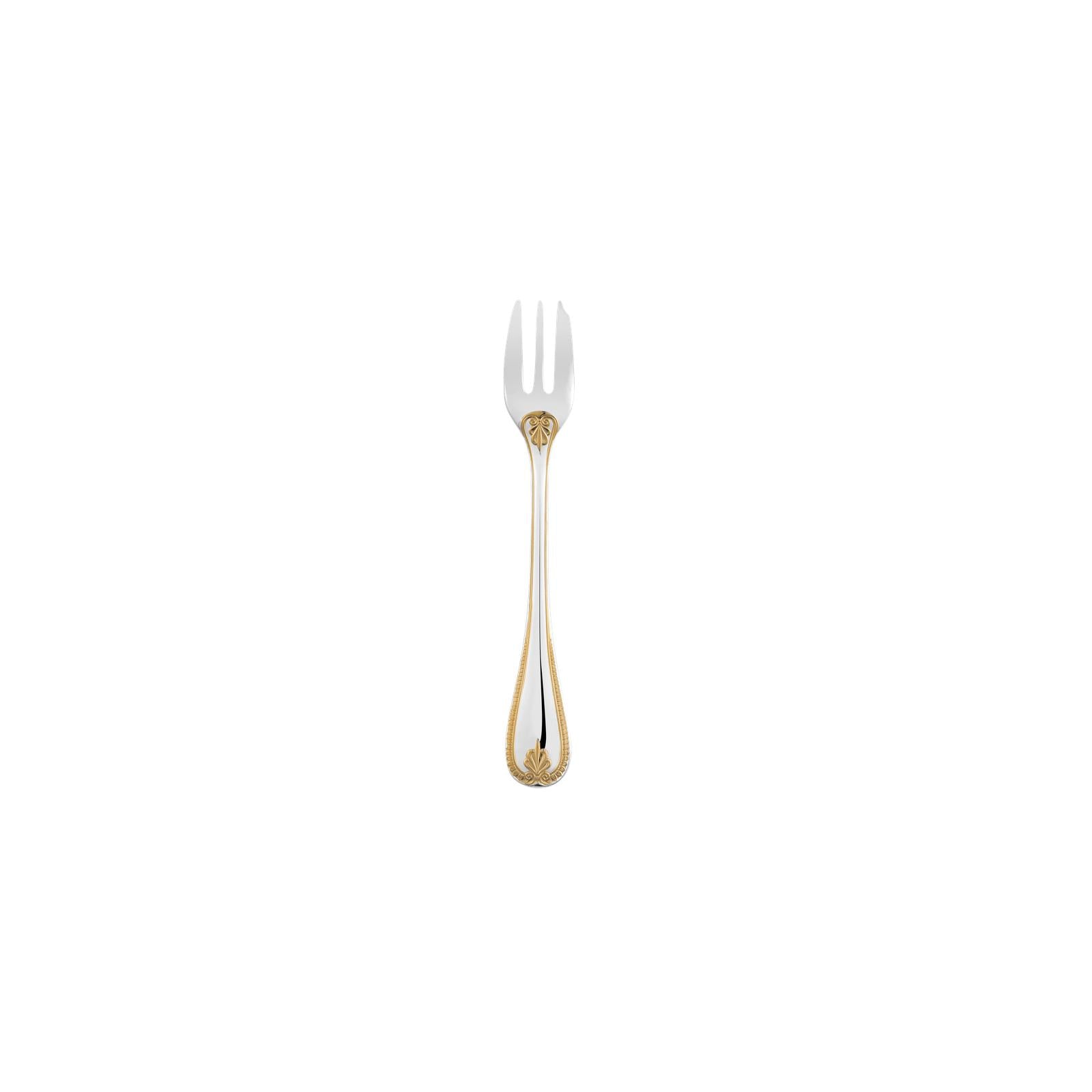 Christofle Malmaison Silver Plated Gold Accents Cake Fork