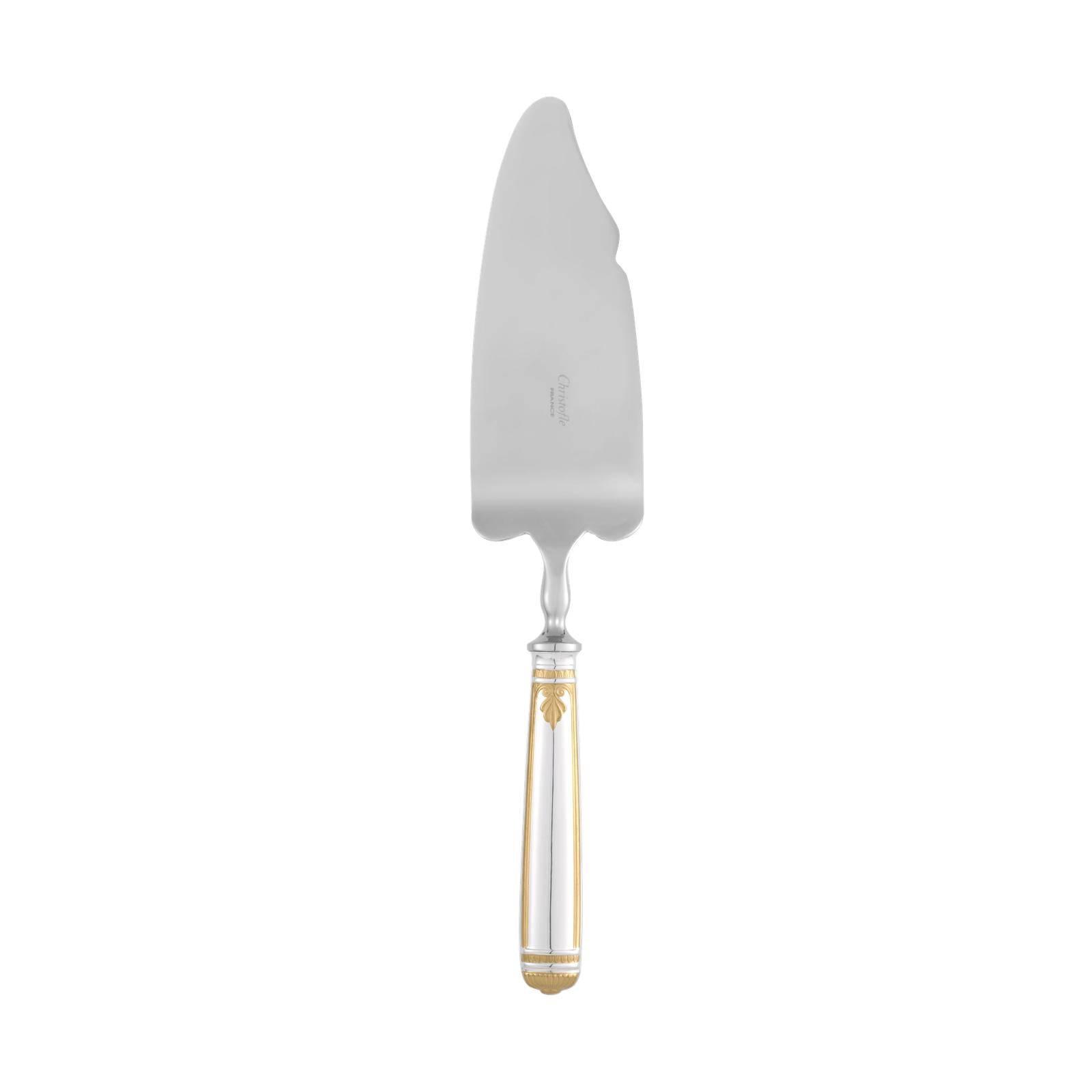 Christofle Malmaison Silver Plated Gold Accents Cake Slice