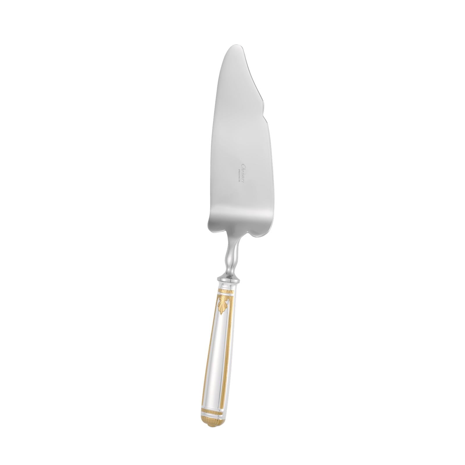 Christofle Malmaison Silver Plated Gold Accents Cake Slice