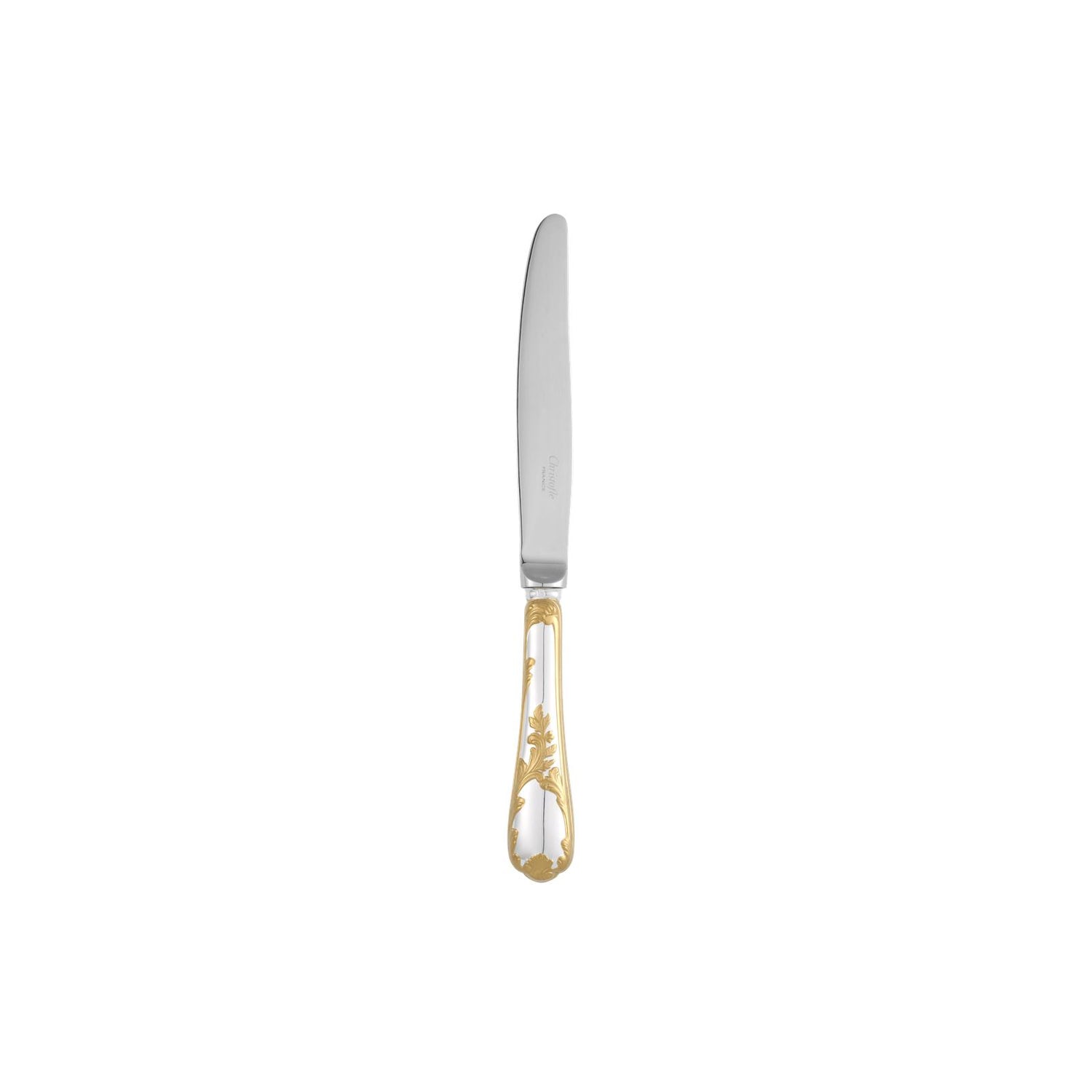 Christofle Marly Silver Plated Gold Accents Dessert Knife