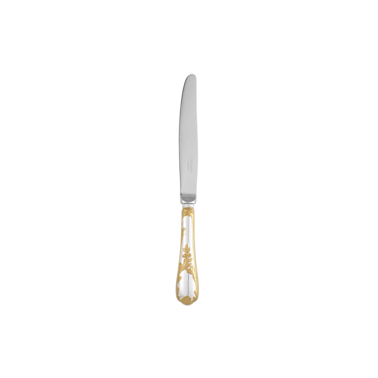 Christofle Marly Silver Plated Gold Accents Dessert Knife