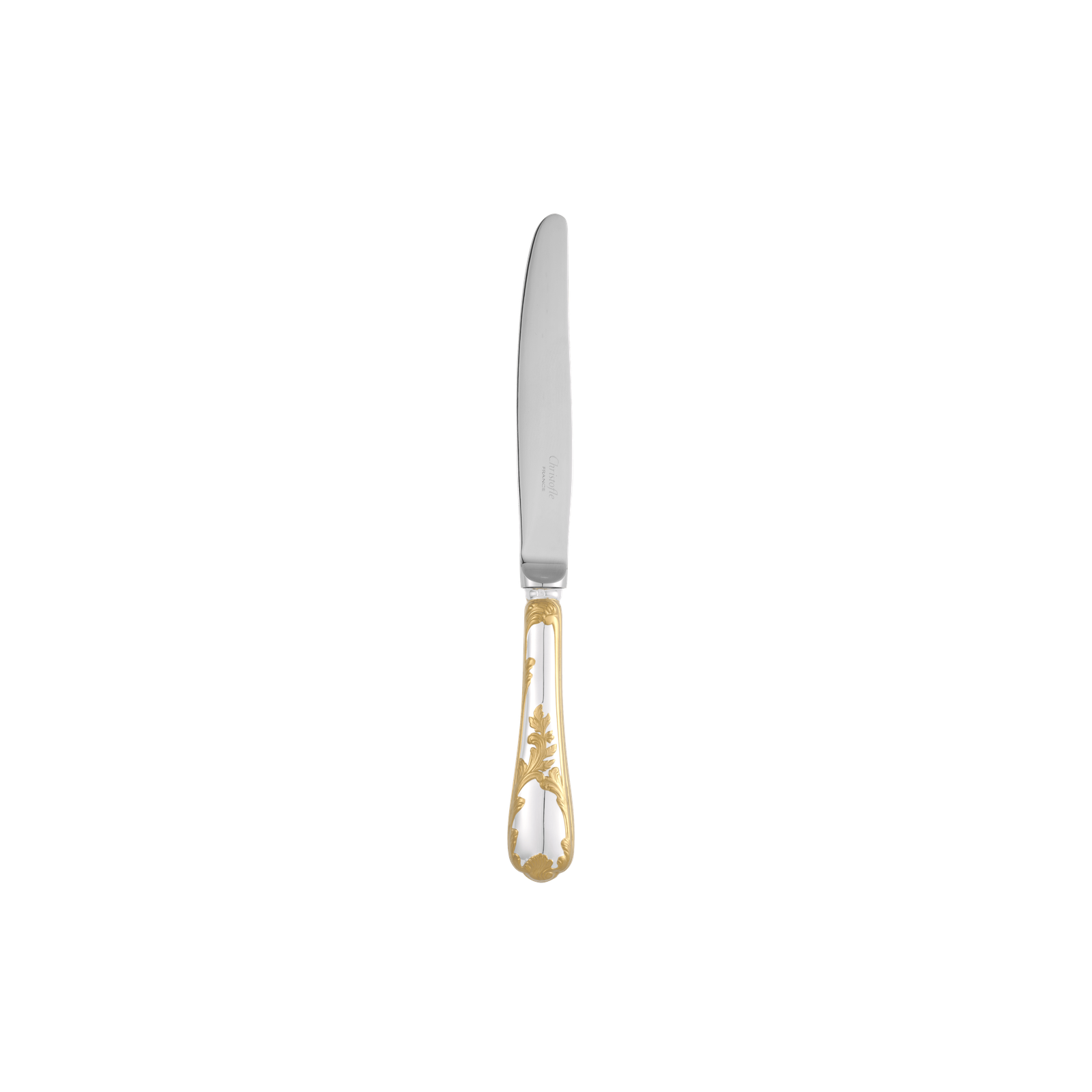 Christofle Marly Silver Plated Gold Accents Dessert Knife