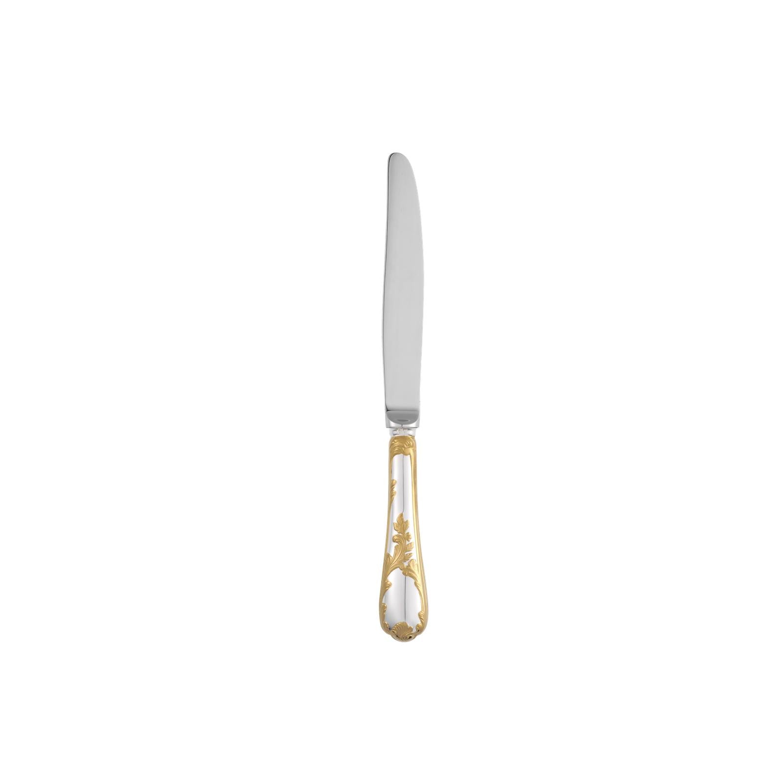 Christofle Marly Silver Plated Gold Accents Dessert Knife