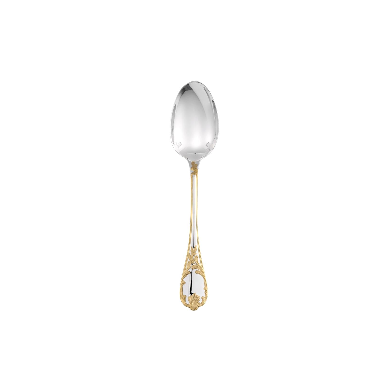 Christofle Marly Silver Plated Gold Accents Dessert Spoon