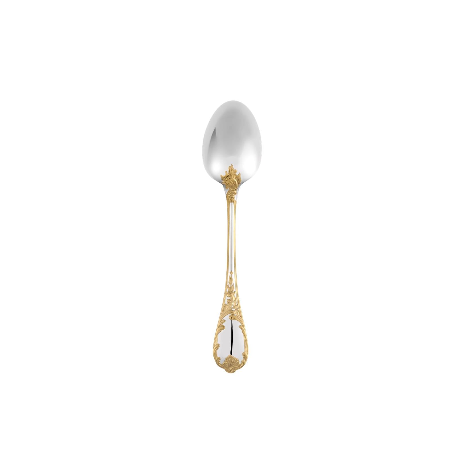 Christofle Marly Silver Plated Gold Accents Dessert Spoon