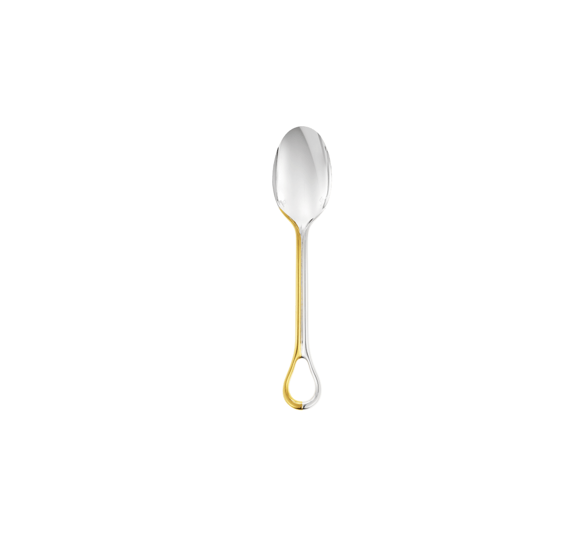 Christofle Carrousel Partially Gilded Silver-Plated Dessert Spoon