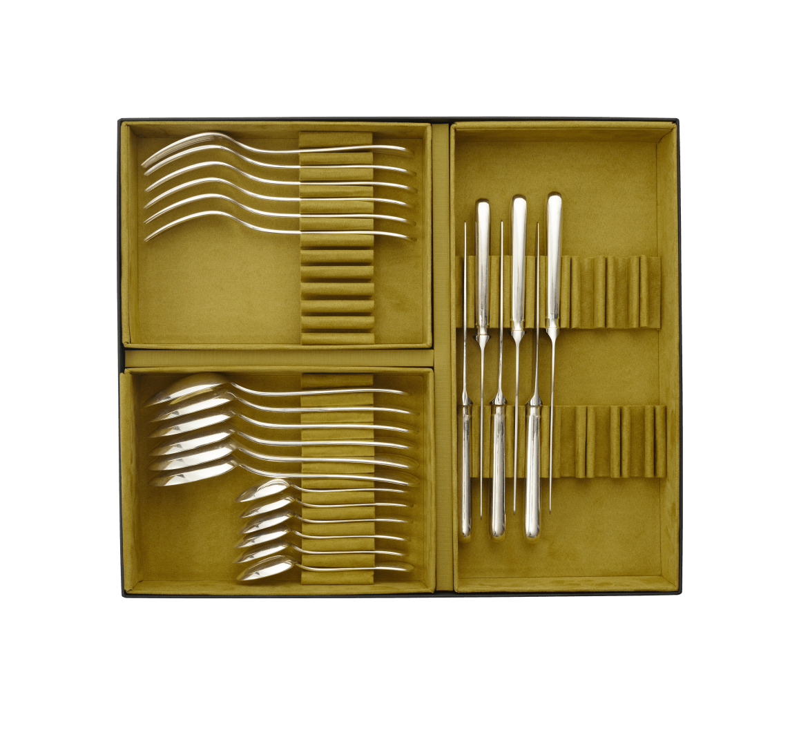 Christofle Perles Stainless Steel Flatware Set