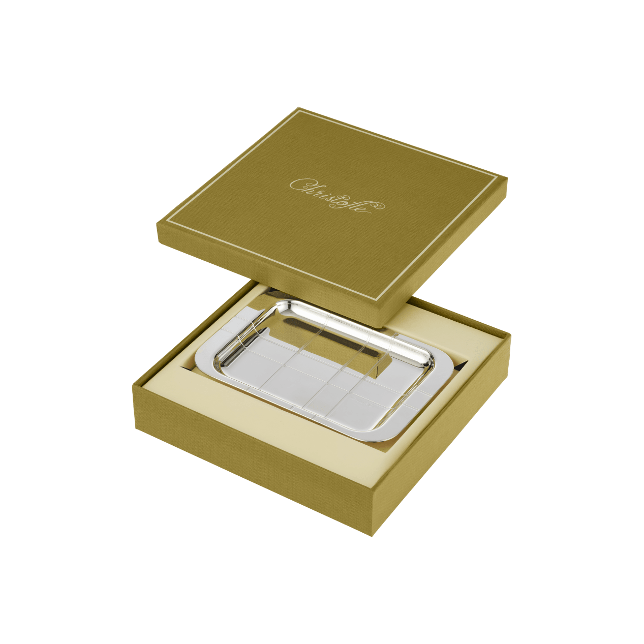 Christofle Graphik Silver-Plated Rectangular Tray