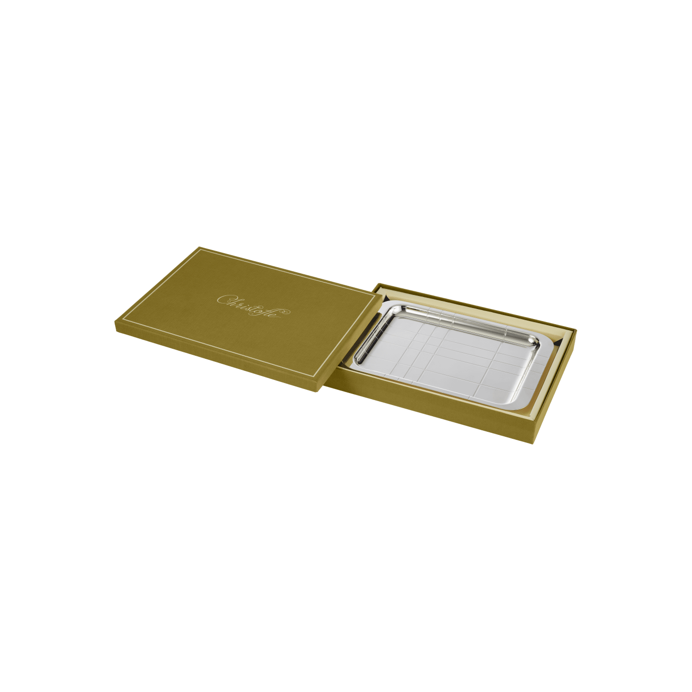 Christofle Graphik Silver-Plated Rectangular Tray