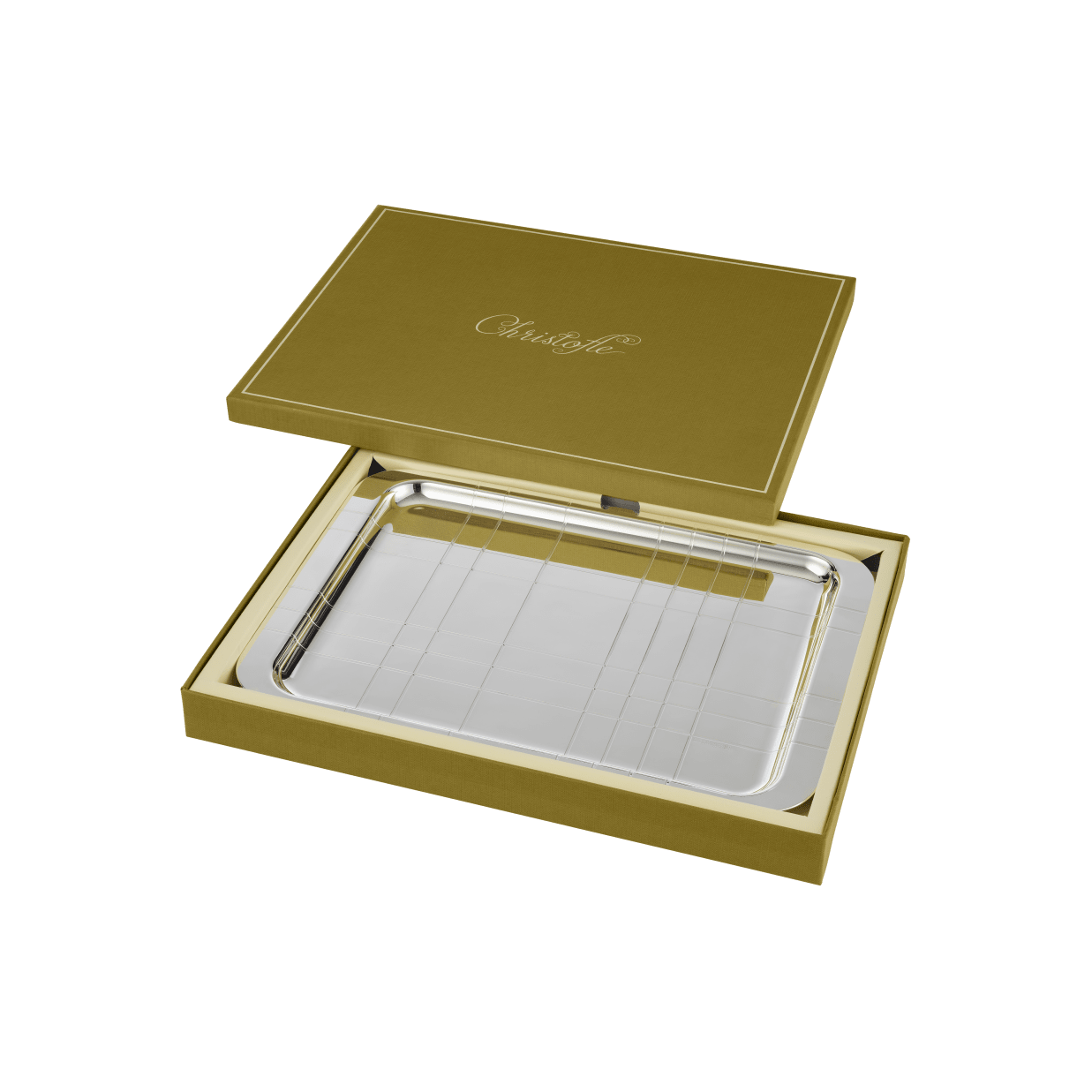 Christofle Graphik Silver-Plated Rectangular Tray