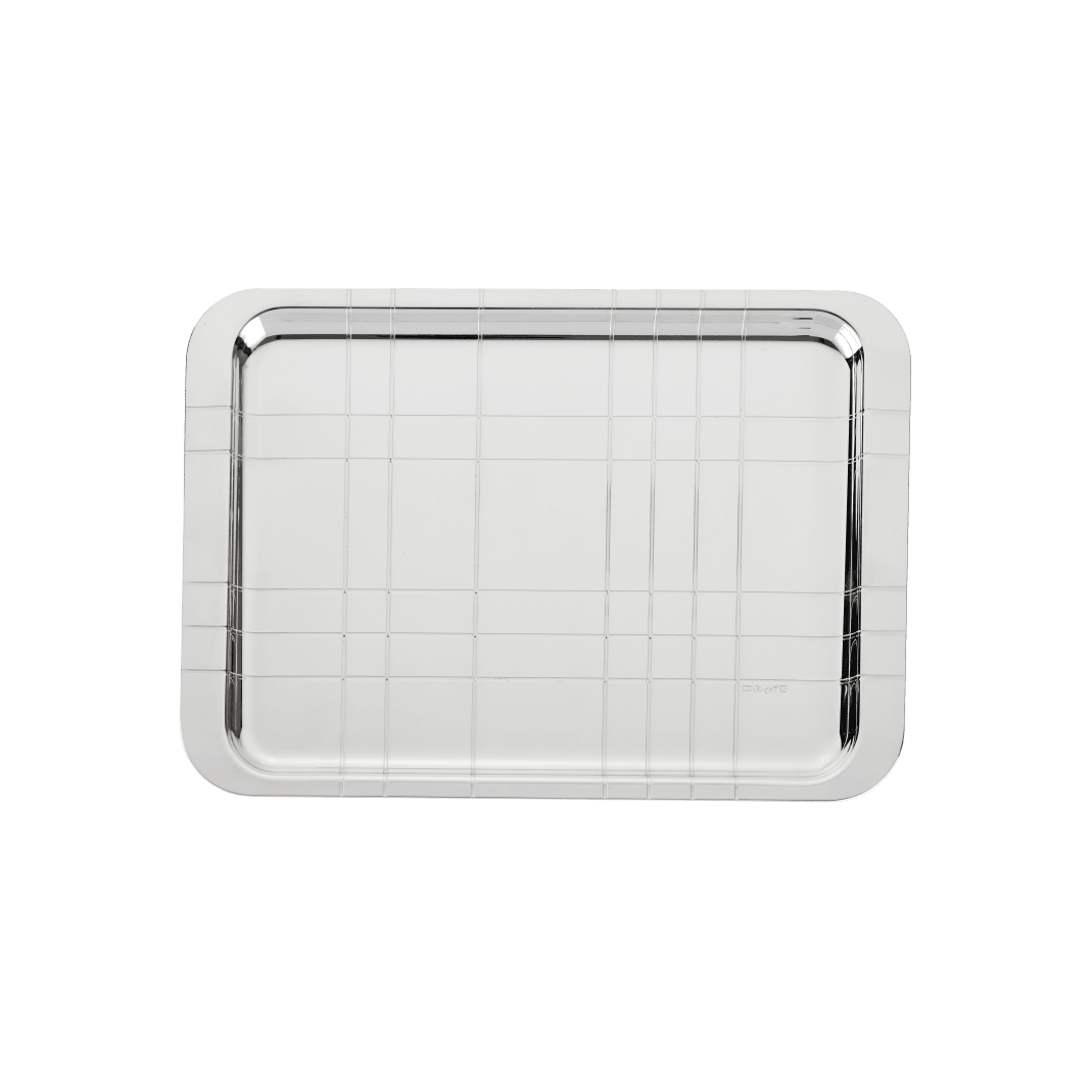 Christofle Graphik Silver-Plated Rectangular Tray