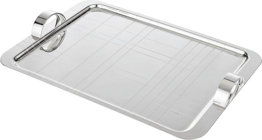 Christofle Graphik Silver-Plated Rectangular Tray - 18 x 13 in