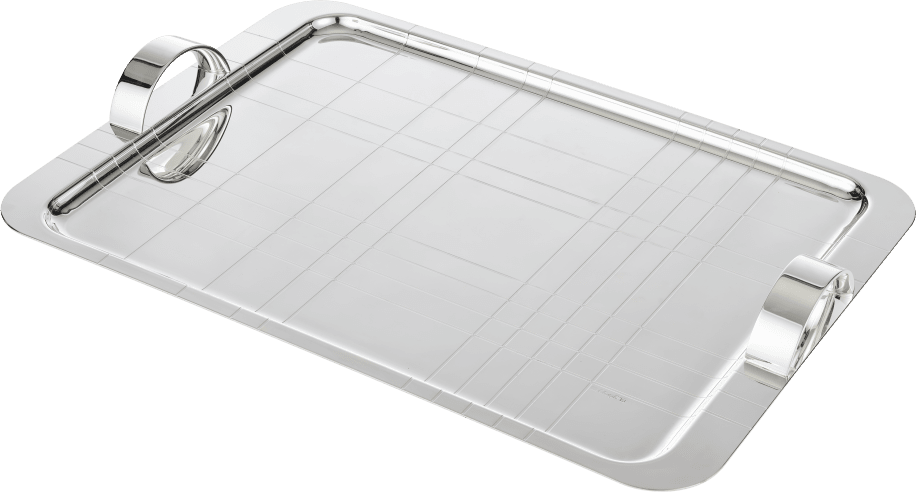 Christofle Graphik Silver-Plated Rectangular Tray - 18 x 13 in