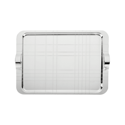 Christofle Graphik Silver-Plated Rectangular Tray - 18 x 13 in