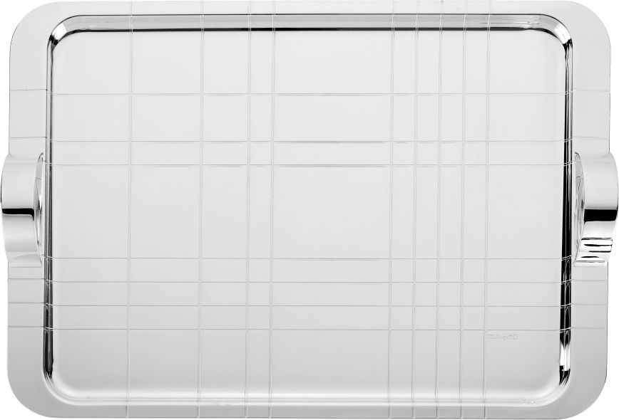 Christofle Graphik Silver-Plated Rectangular Tray - 18 x 13 in