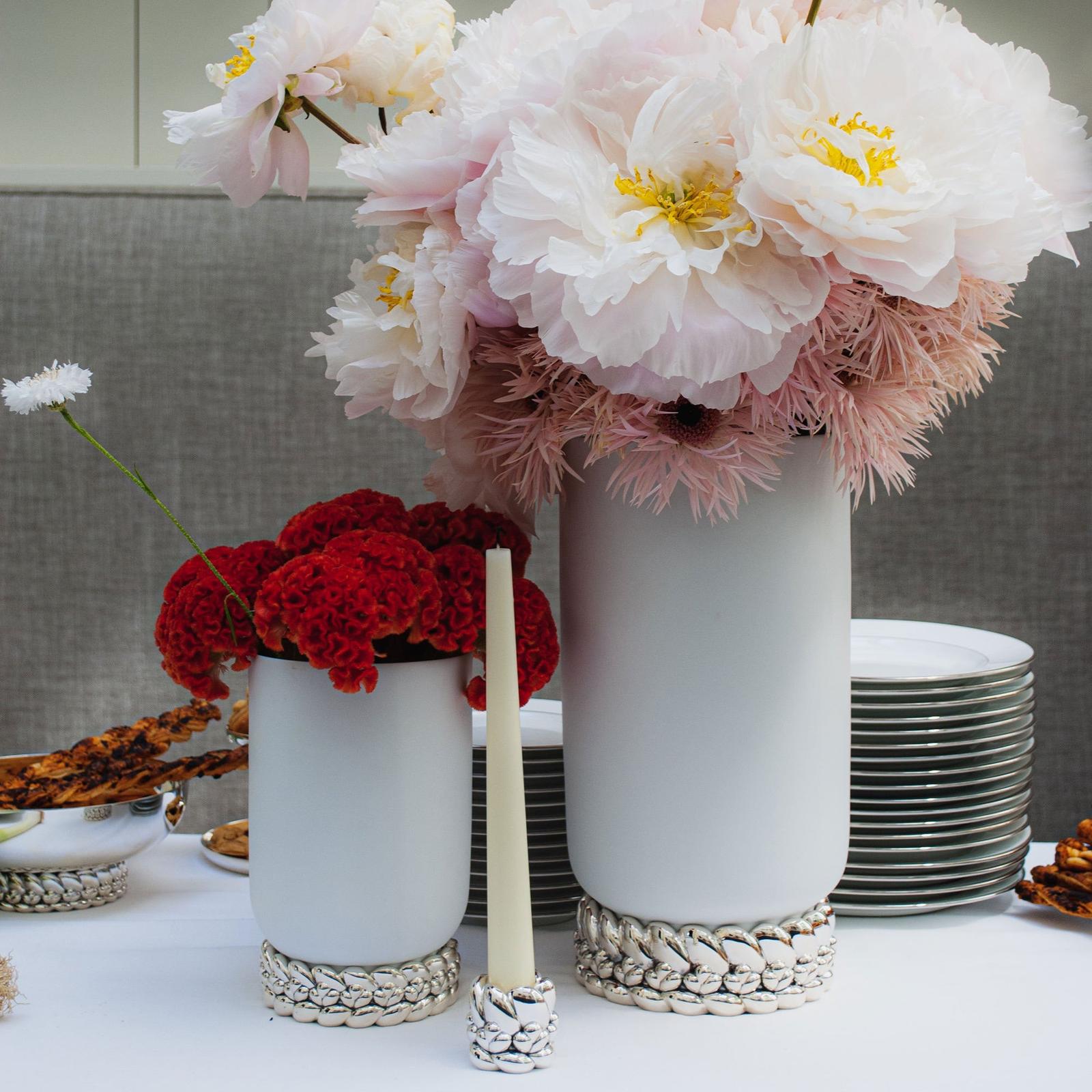 Christofle Babylone Silver-Plated Candle Holder / Odorless