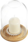 Christofle Perles Silver-Plated and Oak Hurricane