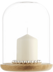 Christofle Perles Silver-Plated and Oak Hurricane