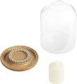 Christofle Perles Silver-Plated and Oak Hurricane