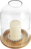 Christofle Perles Silver-Plated and Walnut Hurricane