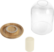 Christofle Perles Silver-Plated and Oak Hurricane