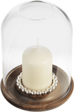 Christofle Perles Silver-Plated and Walnut Hurricane