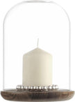 Christofle Perles Silver-Plated and Walnut Hurricane