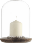 Christofle Perles Silver-Plated and Walnut Hurricane