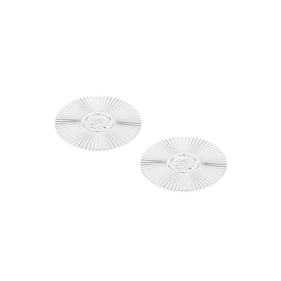 Christofle Malmaison Silver Plated 2 Glass Coasters Palmettes