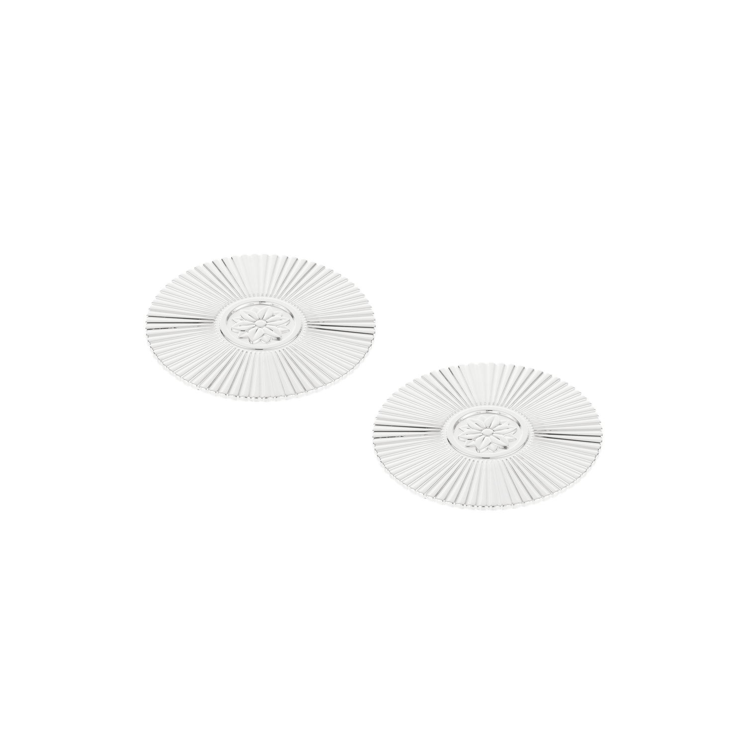 Christofle Malmaison Silver Plated 2 Glass Coasters Palmettes