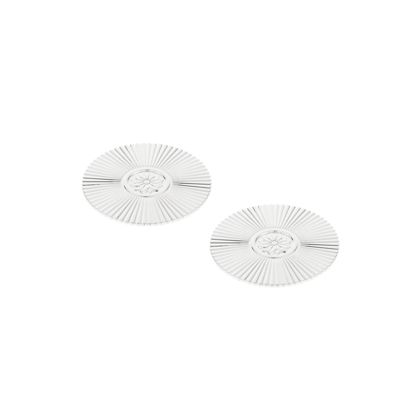 Christofle Malmaison Silver Plated 2 Glass Coasters Palmettes