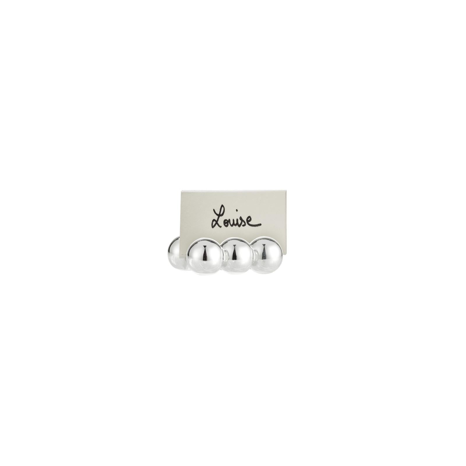 Christofle Perles Silver Plated Place Card Holders -Set of 2
