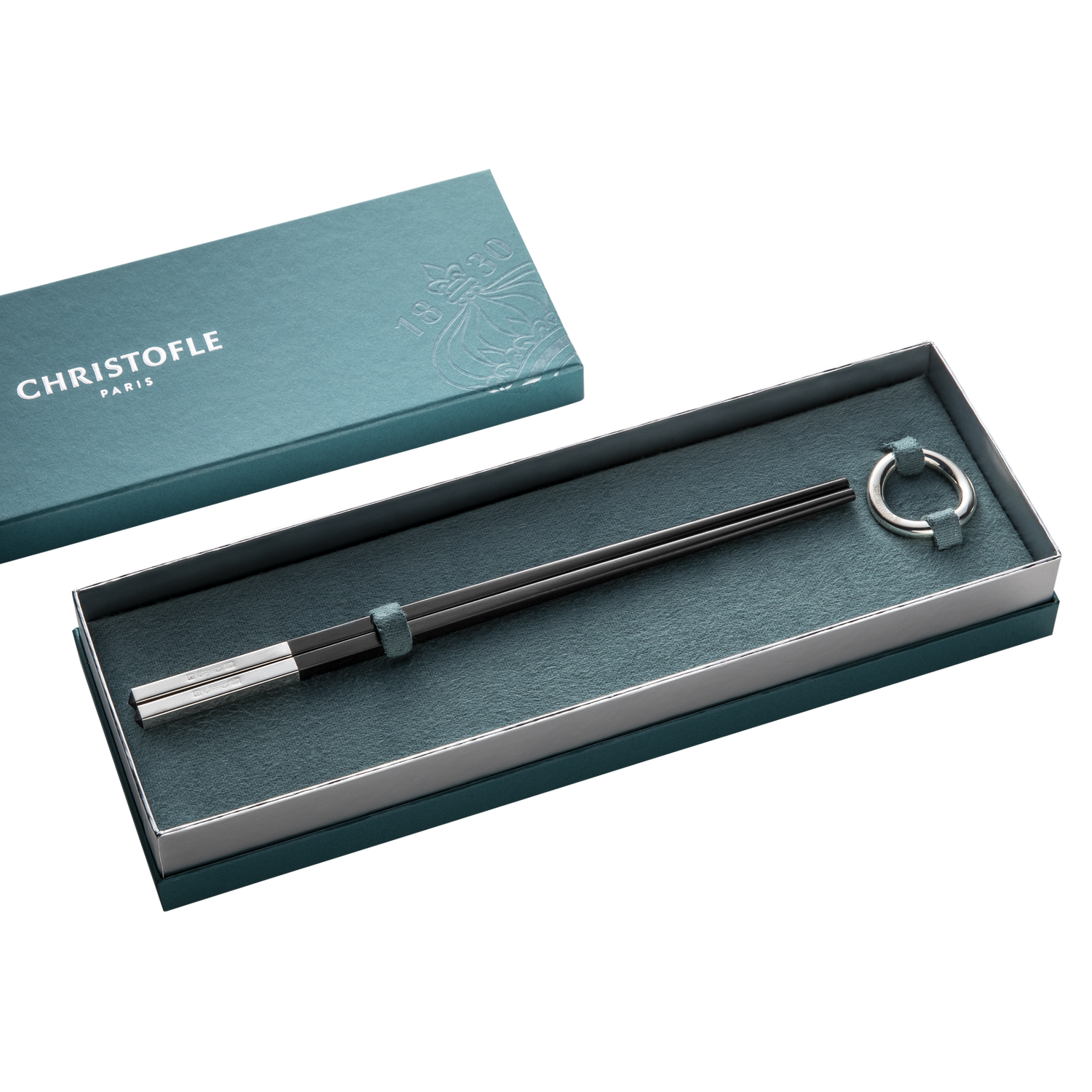 Christofle Uni Silver Plated Chinese Chopsticks And Chopstick Rests - Set of 2
