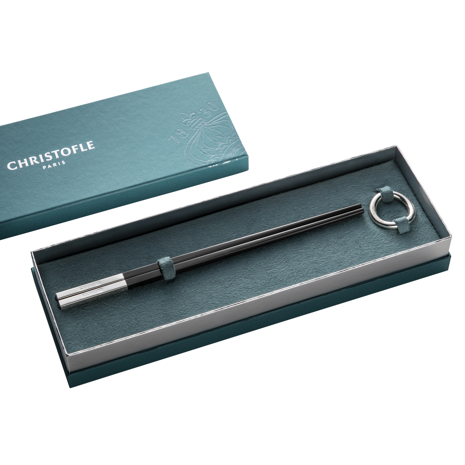 Christofle Uni Silver Plated Chinese Chopsticks And Chopstick Rests - Set of 2