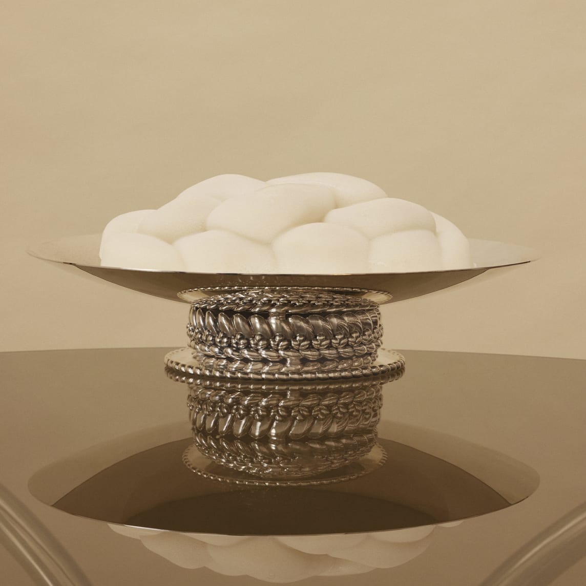 Christofle Babylone Silver-Plated Candle Holder / Odorless