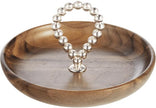 Christofle Perles Silver-Plated and Walnut Bowl