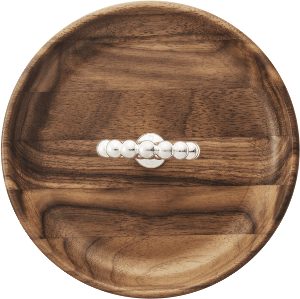 Christofle Perles Silver-Plated and Walnut Bowl
