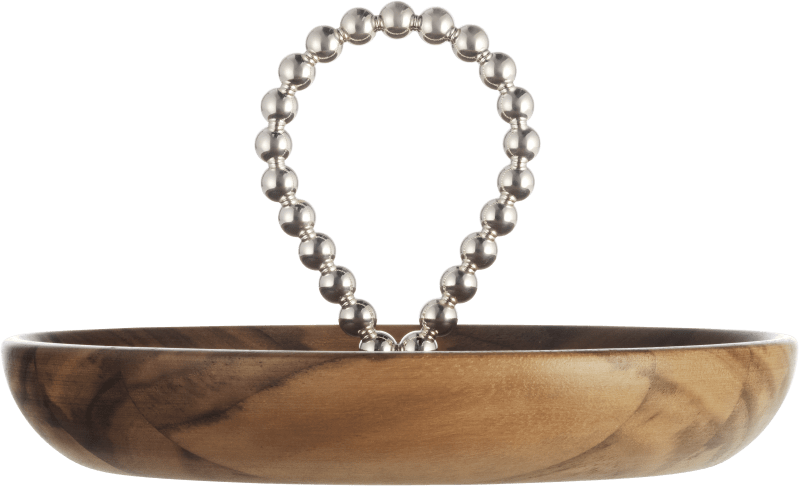 Christofle Perles Silver-Plated and Walnut Bowl