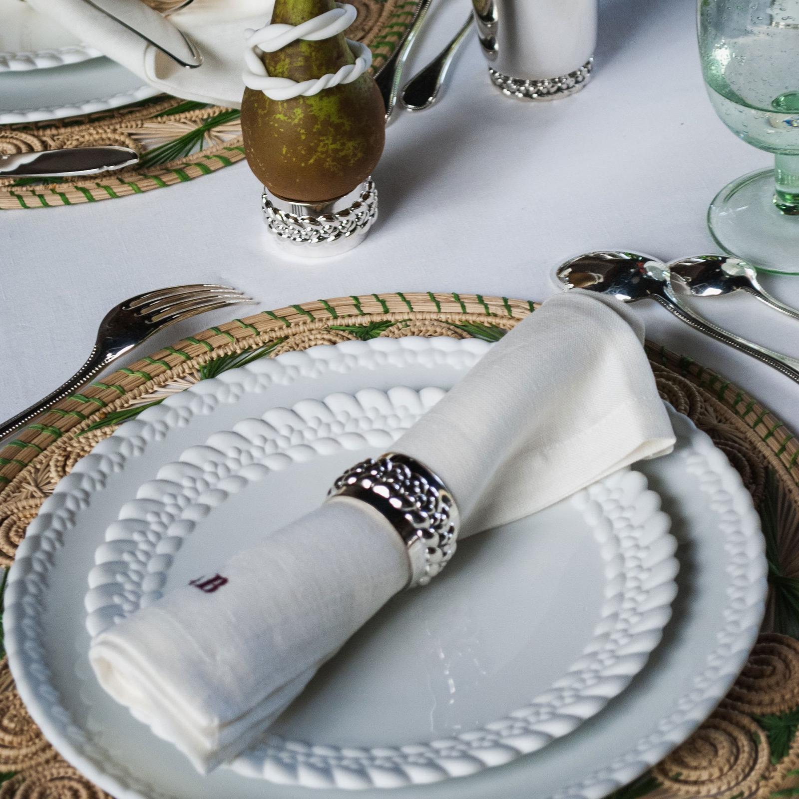 Christofle Babylone Silver-Plated Candle Holder / Odorless